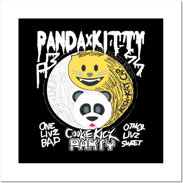 PANDAxKITTY ''ONE LIVE BAD, OTHER LIVZ SWEET'' Wall Art by KVLI3N